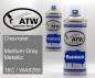 Preview: Chevrolet, Medium Gray Metallic, 15C / WA9285: 400ml Sprühdose + 400ml Klarlack - Set, von ATW Autoteile West.